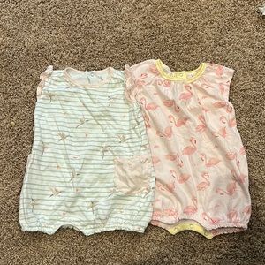 Burt’s Bees baby girl shortall, set of 2